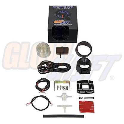 GlowShift Elite 10 Color 30 PSI Turbo Boost Vac Gauge Kit, 2-1/16" 52mm