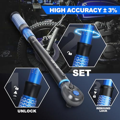 Drive Click Torque Wrench, 3/8" 10-120Ft.Lb, torque wrench for Car - size: 3/8inch 10-120Ft.Lb