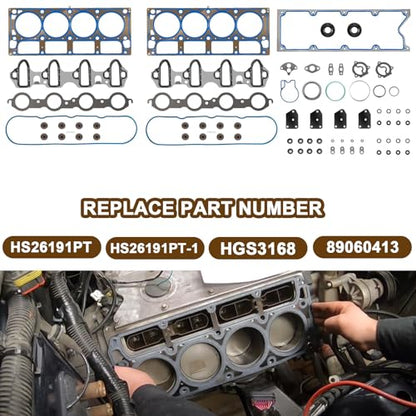 HS 26191 PT-1 Engine Cylinder Head Gasket Set for Buick Rainier,Chevrolet GMC 4.8L 5.3L V8 Engines,Intake Manifold Gaskets Superior Seal