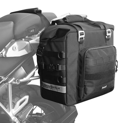 Rhinowalk Motorcycle Saddlebags Waterproof 25L Saddle Bag Quick Release side bag Fits Most Adventure and Sports Bike Motorcycle Racks,1 pack - size: 25L
