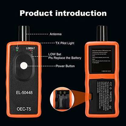 TPMS Relearn Tool for GM Auto Tire Pressure Monitor System Sensor Activation TPMS Reset Tool OEC-T5 EL-50448 for GM/Cadillac/Buick/Chevy Series Vehicles 2025 Edition