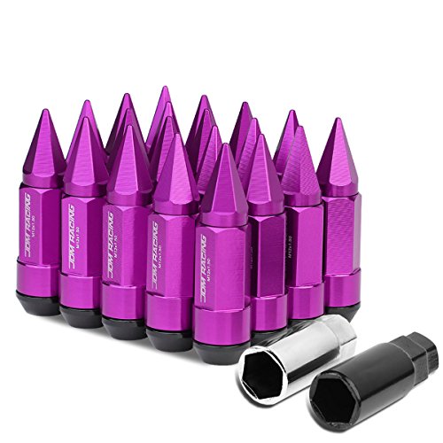 Auto Dynasty M12 x 1.5 Open/Closed End 20-Piece Aluminum Alloy Wheel Lug Nuts + Deep Drive Extension (Purple) - color: Purple