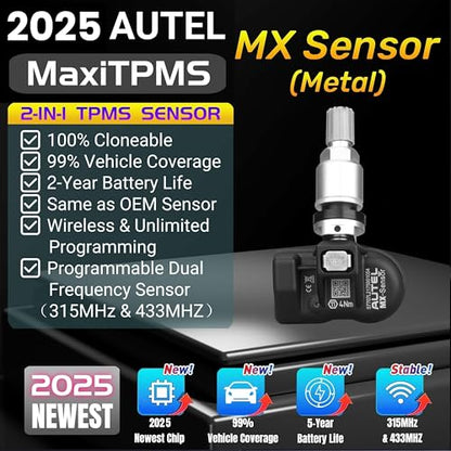 Autel MaxiTPMS MX TPMS Sensor 20 Pack, Universal 315MHZ 433MHz Metal Stem - size: 20pcs 1-Sensor M