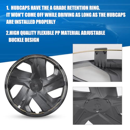 Winjet 15 Inch Premium Universal Hubcaps Wheel Cover Replacement R15 Hub Caps Universal Wheel Rim Cover Snap On Car Truck SUV (15 Inch Hubcaps Set of 4) - color: Lacquer(5180-B-15), size: 15 inch