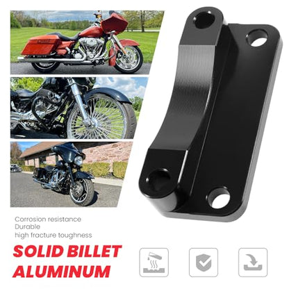 Front Fender Risers 20mm Relocator Spacer Fender Bracket Lift Mount Kit Fit Harley 1993-2013 Touring Model 21" Wheel Models 3 inch Hole Center Black - color: Black