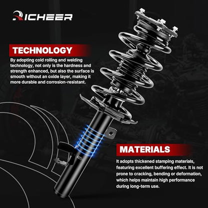 Richeer 172750 Front Strut Shock Assembly Compatible With 2014-2019 Escape - color: 172570, size: 2014-2019 Ford Escape Front Strut Assembly