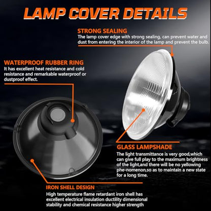 H4/9003 LED Headlight Bulbs + 7 Inch H6024 Glass Round LED Headlight Housing,Halogen Sealed High Low Dual Beam,Original Classic Look Conversion Pair Kit Pair - size: H6024