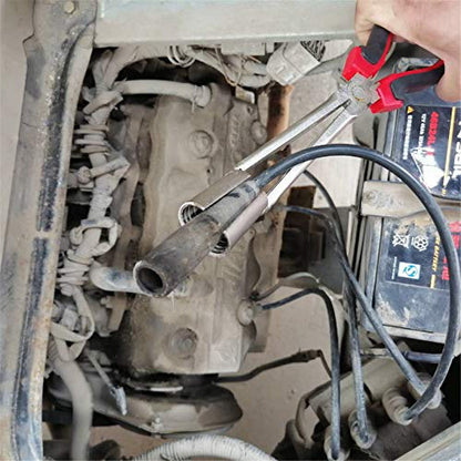 Car High Voltage Wire clamp Spark Plug Pliers Spark Plug Wire Removal Pliers High Voltage Cylinder Cable Removal Tool Silver