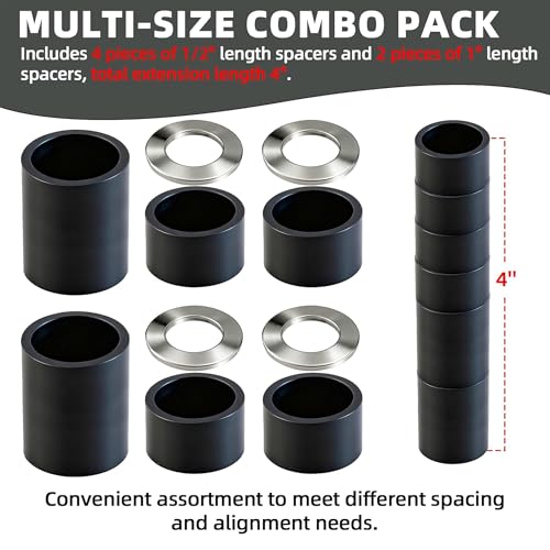 AR-PRO Wheel Hub Spacers – Nylon 5/8" Axle Spacer Kit, Combo Pack with 4 x 1/2in and 2 x 1in Extension Sleeves for Hand Trucks, Dollies, Utility Carts, Wagons - size: 5/8" Bore
