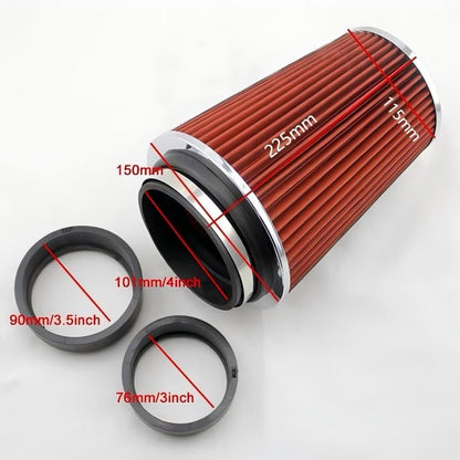 3”3.5“4”Car Cold air intake filter High Flow Filter Fits Cars Trucks SUVs - size: 76mm 90mm 101mm 3 Inch 3.5 Inch 4 Inch