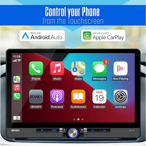 Jensen J5CA12 11.6" Wireless CarPlay Android Auto Maestro Ready, SiriusXM - style: J5CA12