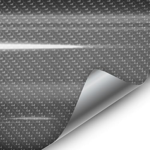 VVIVID Epoxy High Gloss Carbon Vinyl Automotive Wrap Film DIY Easy to Install No Mess (1.5ft x 5ft, Grey) - color: Grey, size: 1.5ft x 5ft