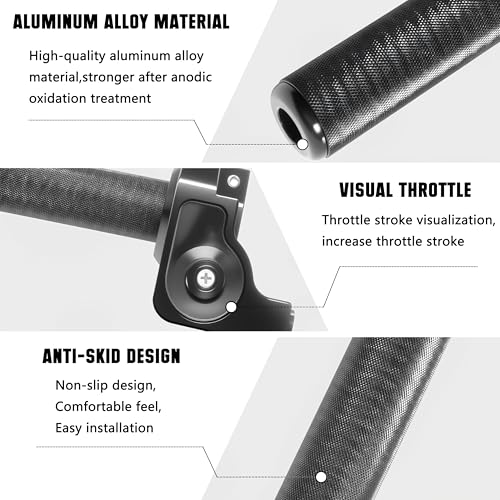 Motorcycle Throttle Assembly,7/8" Quick Twist Throttle Grips with Throttle Cable Aluminum Alloy Universal for CRF KLX SSR TTR 110 125 150 250cc Dirt Pit Bike ATV Mini Bike - color: Black