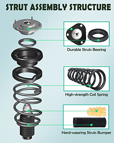 SCITOO Front and Rear Complete Struts Shock Absorber for Jetta 2005-2010