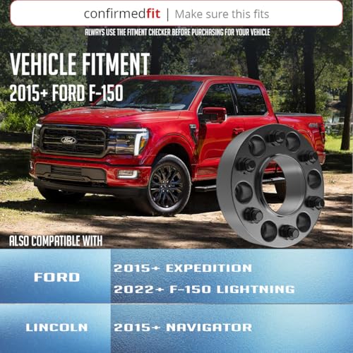 Wheel Accessories Parts 2 Pcs Hub Centric Wheel Spacers 6 on 135mm 6x135mm 2.00 Inch Thick 87.1mm Hub M14x1.5 14x1.5 Thread Stud Fits Ford F150 ｜ Expedition ｜ Lincoln Navigator - size: 2.00" Thick - 2 Pack, style: 2015+ F150 Expedition