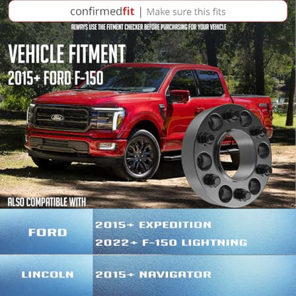 Wheel Accessories Parts 4 Pcs Hub Centric Wheel Spacers 6 on 135mm 6x135mm 2.00 Inch Thick 87.1mm Hub M14x1.5 14x1.5 Thread Stud Fits Ford F150 ｜ Expedition ｜ Lincoln Navigator - size: 2.00" Thick - 4 Pack, style: 2015+ F150 Expedition