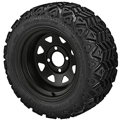 RM Cart 12" Steel Matte Black Wheel on 20x10-12 Black Trail Tire