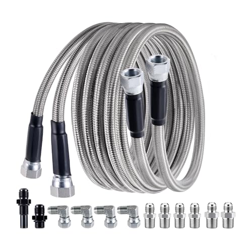 EVIL ENERGY 6AN PTFE Fuel Line Kit 70" Transmission Fluid Oil Cooler Hose - color: Silver