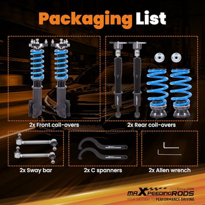 maXpeedingrods Coilover for Mazda CX-3 2016-2021, 24 Levels Damper Adjustable Coilovers Suspension Kit, Height Adjustable T6 Upgraded Lowering Kits Blue