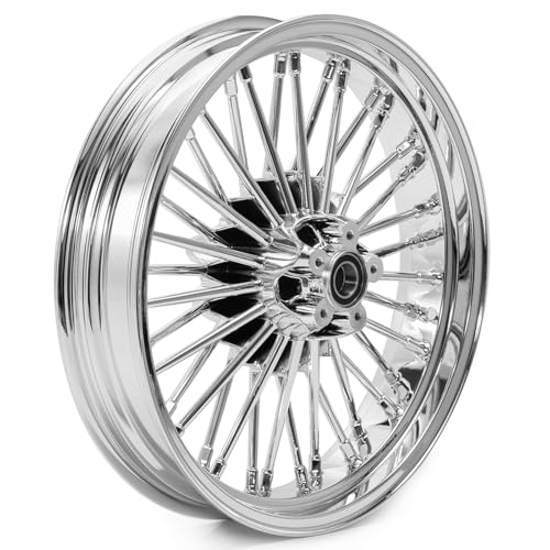 TOFR 21x3.5 18x3.5 Chrome Fat Spoke Wheels For Harley Softail Models 00-22 - color: Chrome, size: Front:21x3.5 Rear:18x3.5