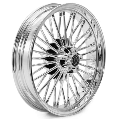 TOFR 21x3.5 18x3.5 Chrome Fat Spoke Wheels For Harley Softail Models 00-22 - color: Chrome, size: Front:21x3.5 Rear:18x3.5