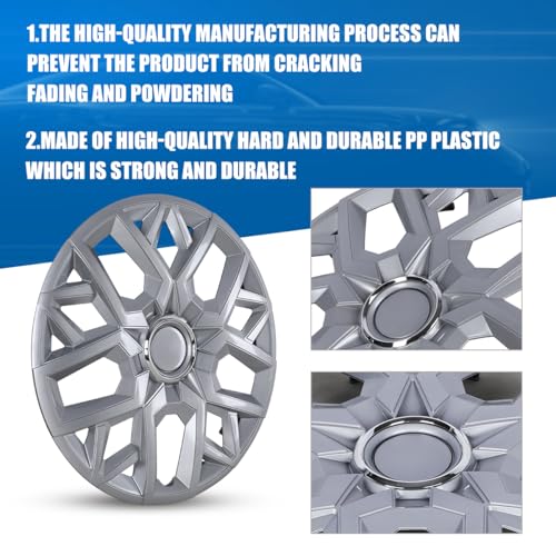 Winjet 14'' Premium Universal Hubcaps Set of 4 Steel Wheel Rims Cover,PP Material Wheel Cover Replacement R14 Hub Caps,Snap-On,Auto Tire Replacement Exterior Cap(14 Inch,Lacquer) - color: Lacquer(5181-B-14), size: 14 inch