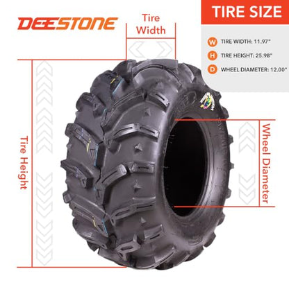 Deestone Swamp Witch D932 ATV/UTV Tire 26/12.00-12 58F - size: 26/12.00-12