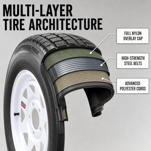 eCustomrim 2-Pack Radial Trailer Tire Rim Assembly ST205/75R14 5 Lug Load D