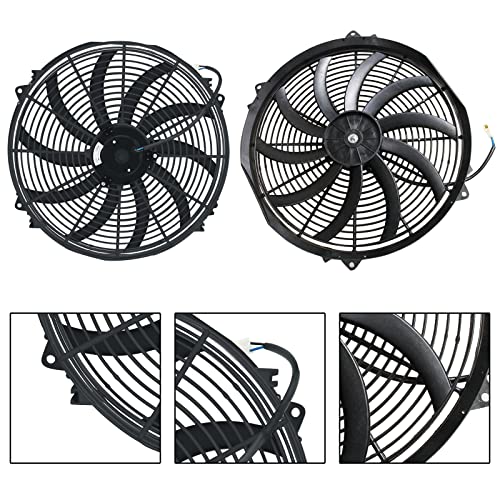 16 inch Electric Radiator Fan with Thermostat Wiring Switch Relay Kit - size: 16 Inch