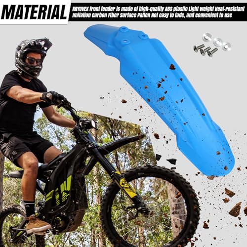 Dirt Bike Front Fender,Dirtbike Front Fender for Sur Ron/Surron/Light Bee/X160/X260, Blue (Not Fits RST Fork) - style: Blue