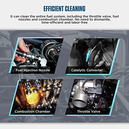 Fuel Injector Cleaner Tool Kit 1000ML 150PSI Disassembly-Free Fuel Injection System Cleaner Pressure Adjustment Fuel Injector Cleaning Machine with 20PC Adapter for Gasoline Car Throttle/Intake System