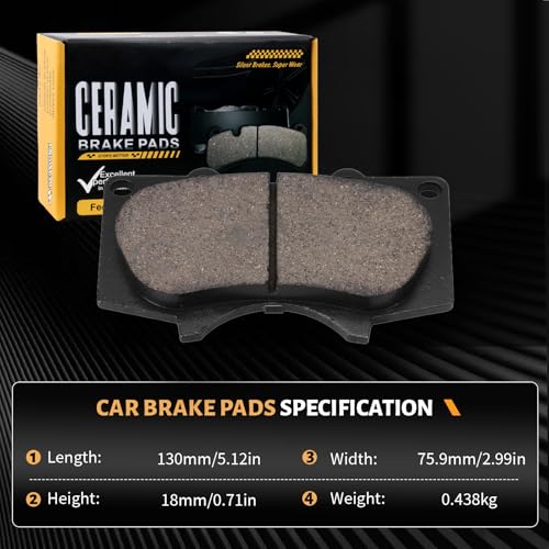 D976 Front Ceramic Brake Pads Fit For Toyota Tacoma 2005-2023,4Runner 2003-2023,FJ Cruiser 2007-2014,Sequoia 2001-2007,For Lexus GX460 2010-2023,GX470 2003-2009 - style: HZ976