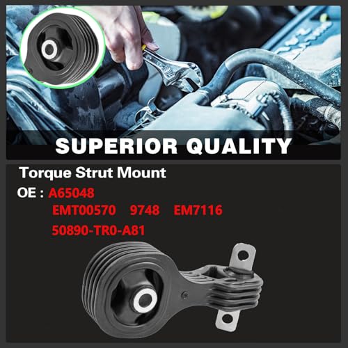 1PCS Engine Motor Mount Rear Lower and Transmission Torque Strut Mount Compatible with Honda Civic 2012-2015 L4 1.8L Automatic, Replaces A65048, 9748, EM7116, 50890-TR0-A81