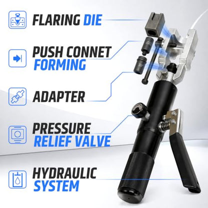 Hydraulic Brake Line Flaring Tool, 45° Double & Bubble Flare Tool Kit
