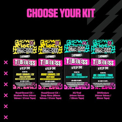 Muc-Off Ultimate Tubeless Setup Kit, DH/Trail/Enduro, 30mm Tape, 44mm Valve - style: Dh/Enduro