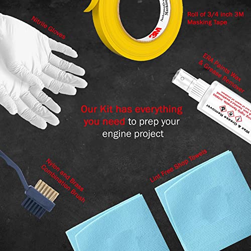 ERA Paints Red Engine Paint Kit With Omni-Curing Catalyst Technology - 2K Aerosol Glossy Finish With High Temp Resistance And Extreme Durability Against Color Fade And Chemicals Like Brake Fluid - color: Red 2K Spray Paint Kit