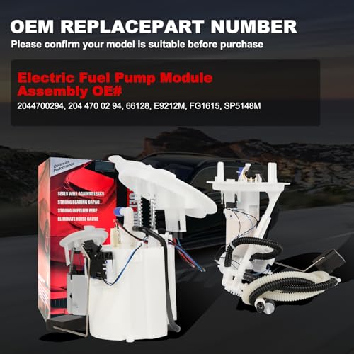 Electric Fuel Pump Module Assembly with Sending Unit Compatible with Mercedes-Benz C250 W204, 2012 2013 2014 2015, 1.8L L4, GAS, Replace# 22044700294, E9212M, FG1615, SP5148M, Left & Right