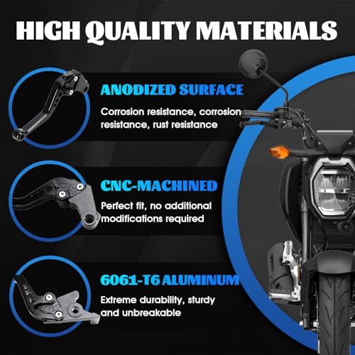 Brake Clutch Levers CNC for GROM 125 14-26 CB300R Monkey 125 18-25 CBR500R CBR500F CBR500X 13-21 CBR300R/F/FA 14-21 CB400F/R 13-15 CBR250R 11-15 Motorcycle Adjustable Lever Black