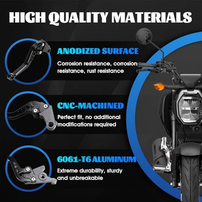 Brake Clutch Levers CNC for GROM 125 14-26 CB300R Monkey 125 18-25 CBR500R CBR500F CBR500X 13-21 CBR300R/F/FA 14-21 CB400F/R 13-15 CBR250R 11-15 Motorcycle Adjustable Lever Black