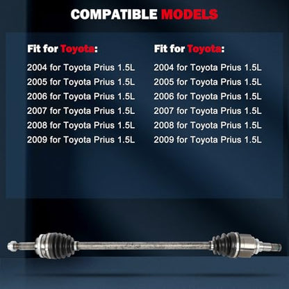 CV Axle 66-5267 for Toyota Prius 1.5L 2004-2009 Front Right Passenger FWD - size: 17-9992