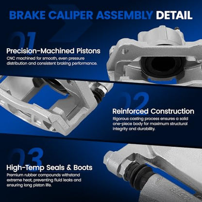 Front Brake Caliper Assembly for Dodge Grand Caravan Nitro 2007-2010 - size: Front [18B5044 & 18B5045]