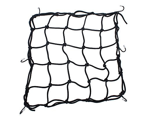 Heavy Duty Cargo Net for Pickup Truck Bed - Stretches from 1' x 1' to 3' x 3' - 12 Metal Carabiners - Compatible with Ford, Dodge RAM, Chevy, Toyota 3 Size