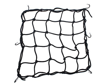 Heavy Duty Cargo Net for Pickup Truck Bed - Stretches from 1' x 1' to 3' x 3' - 12 Metal Carabiners - Compatible with Ford, Dodge RAM, Chevy, Toyota 3 Size