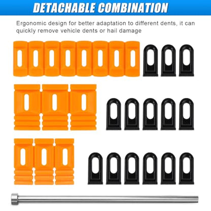 4Pcs Car Dent Repair Tools, Paintless Dent Repair Removal Tool, Heavy Duty Dent Puller Kit, Powerful Car Body Repair Tool, Glue Tabs Dent Remover Tool for Car Dent Repair (Yellow) - color: Yellow