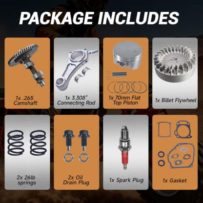 212 Hemi .265 Camshaft and 3.308" Connecting Rod Flywheel with 70mm Piston