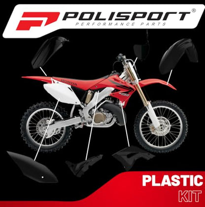 Polisport Motocross (MX) Restyling Kit for Honda CR125/250 (2004-07) Dirt Bike – OEM Quality, Durable, Flexible & Perfect Fit – Black