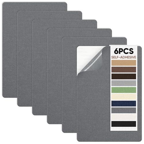 Canvas Patch 5.5 x 8 Inches 6Pcs Self-Adhesive Waterproof Canvas Patch Kit for Repairing Tents,Sofas,Boat Covers,Camping Chair,Awnings,Car Seats.(Dark Gray) - color: Dark Gray, size: 5.5"×8"