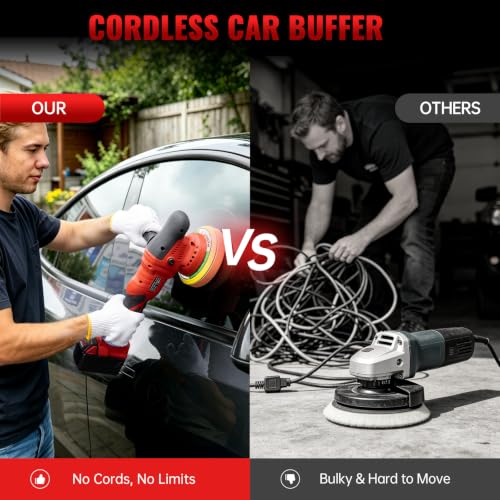 Polisher for Car Detailing to 5500Rpm (Red, Upgraded Version) - color: Red, Upgraded Version