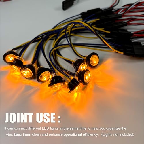 PSEQT 20 Counts 3 Prong Wire Harness Roll 3-Pin Female Bullet Plugs, 18 AWG Continuous Wire Harness 7" Spacing on Lead for LED Side Tail Clearance Marker Lights for Trailer Truck Bus ATV Van - size: 20 Counts