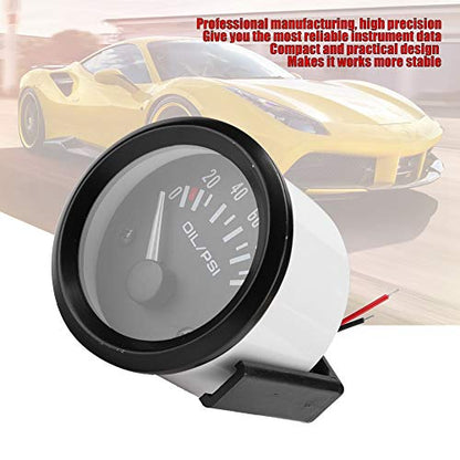 52mm Oil Pressure Gauge Universal 12V Car Compatible Electromagnetic Oil Pressure Indicator Auto Dashboard Meter for Modified Vehicles